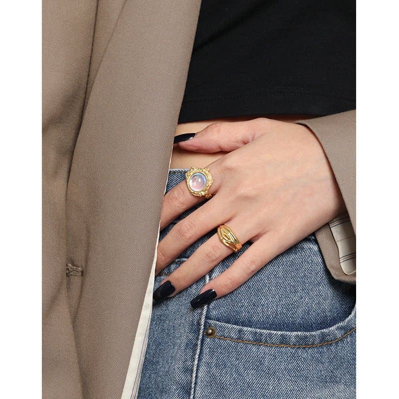 Irregular Small Mouth 925 Sterling Silver Adjustable Ring