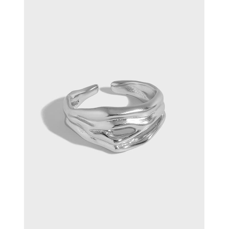 Irregular Small Mouth 925 Sterling Silver Adjustable Ring