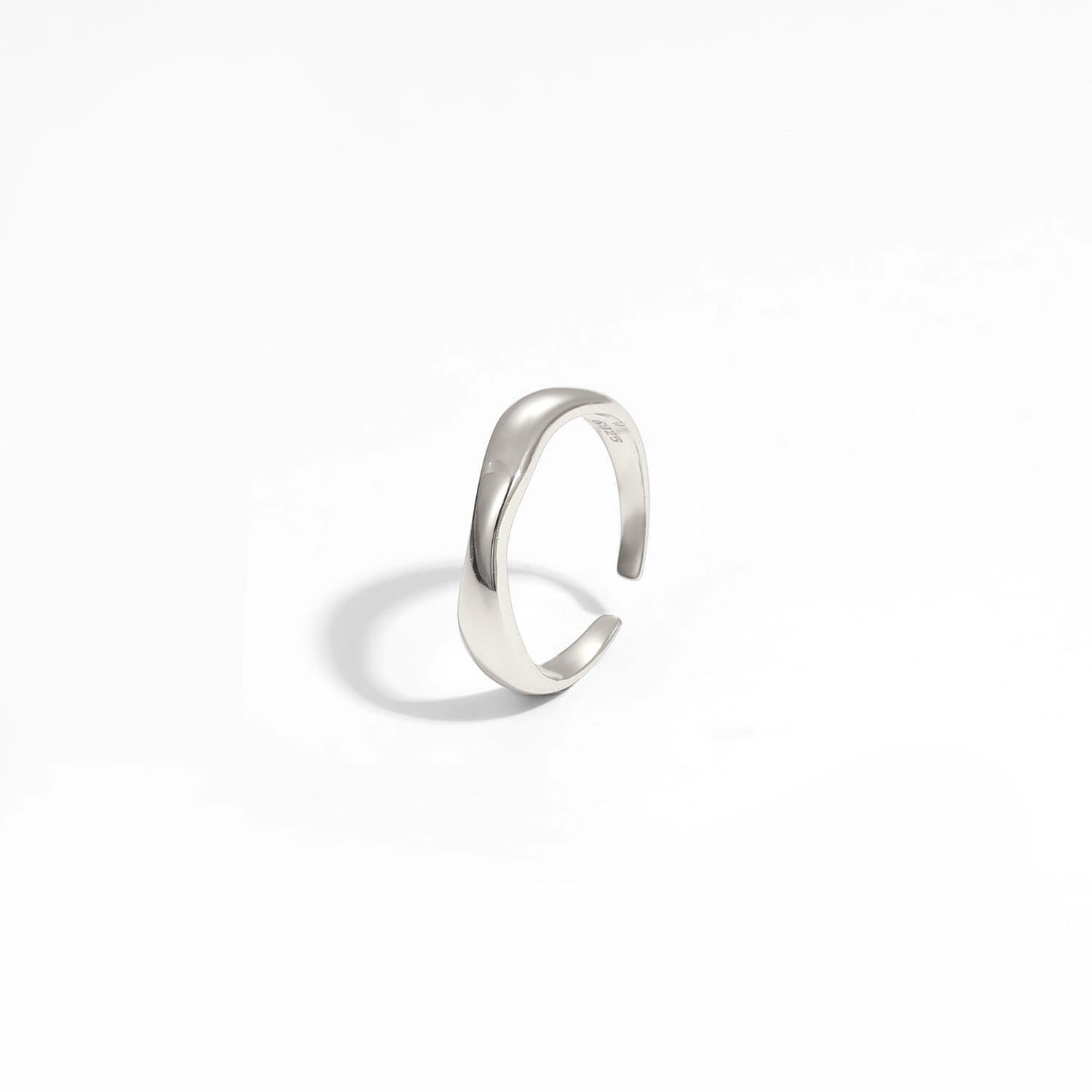 Wave Irregulae 925 Sterling Silver Adjustable Ring
