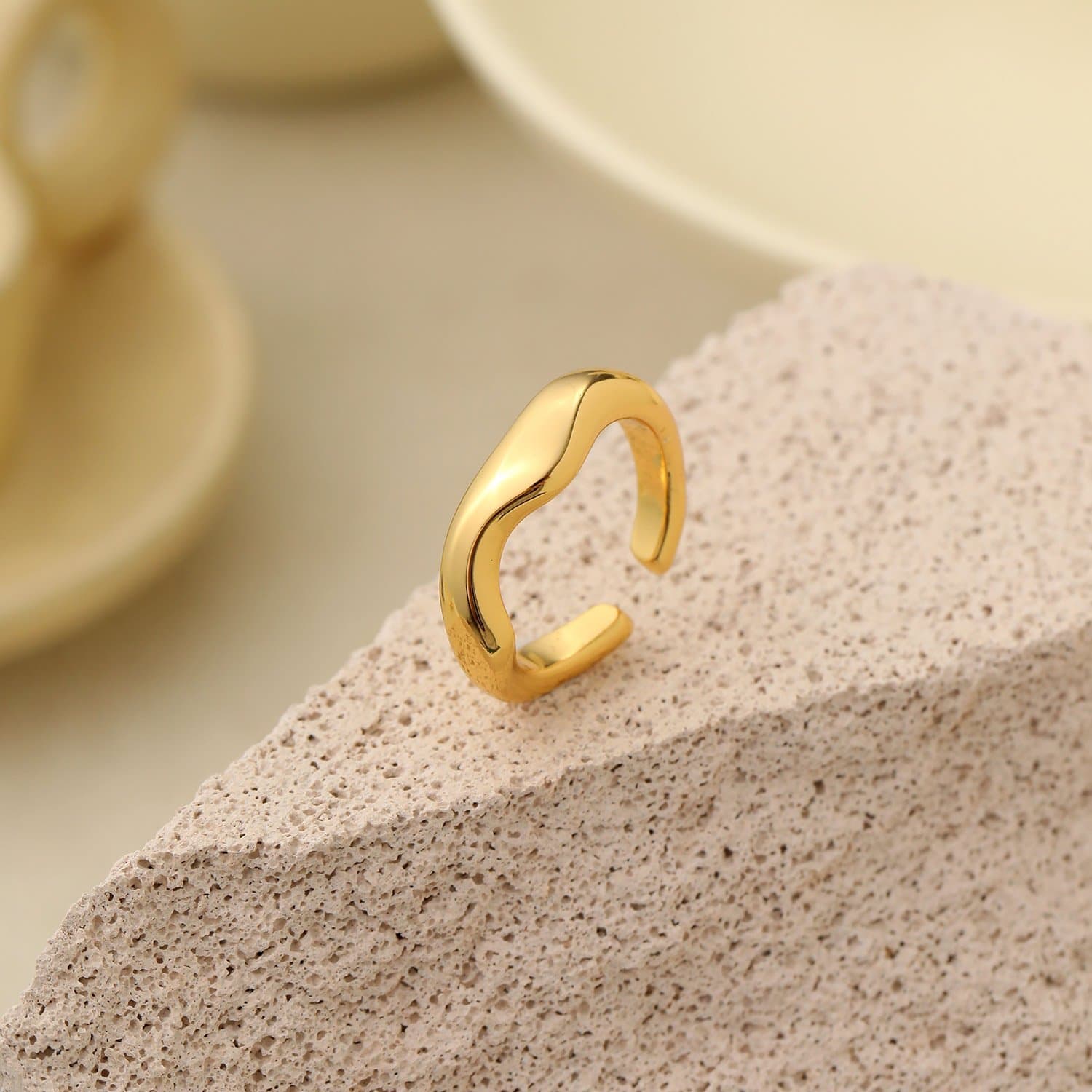 Wave Irregulae 925 Sterling Silver Adjustable Ring