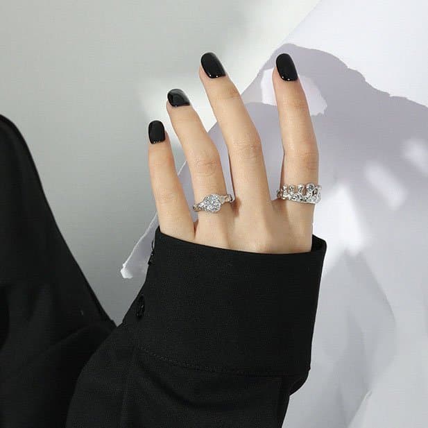 Elegant Round CZ Irregular Crown 925 Sterling Silver Adjustable Ring