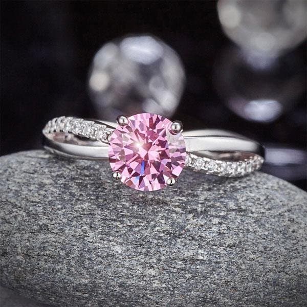1.25 Ct Pink Created Diamond Ring