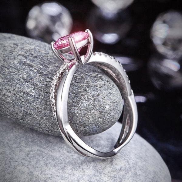 1.25 Ct Pink Created Diamond Ring