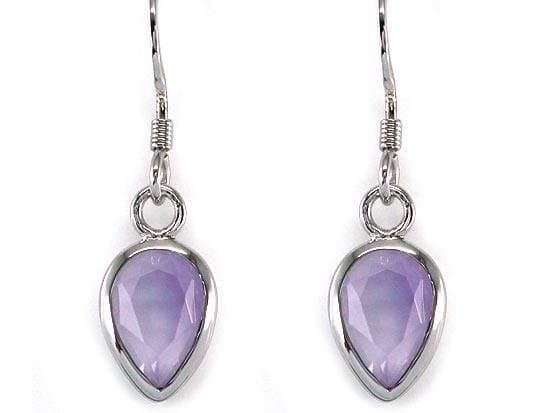 3 Carat Purple Pear Cut Amethyst Dangle Earrings