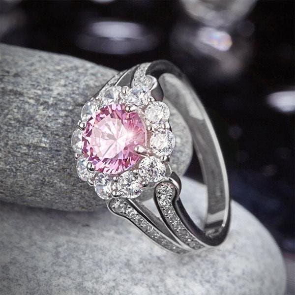 Art Deco Vintage 1.25 Ct Pink Created Diamond Ring