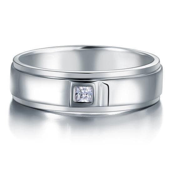 Bezel Setting Men's Solid Sterling Ring
