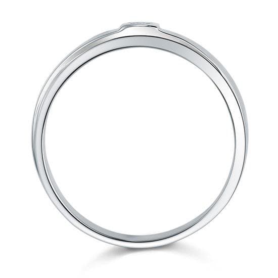 Bezel Setting Men's Solid Sterling Ring