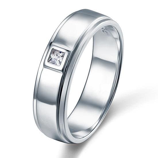 Bezel Setting Men's Solid Sterling Ring