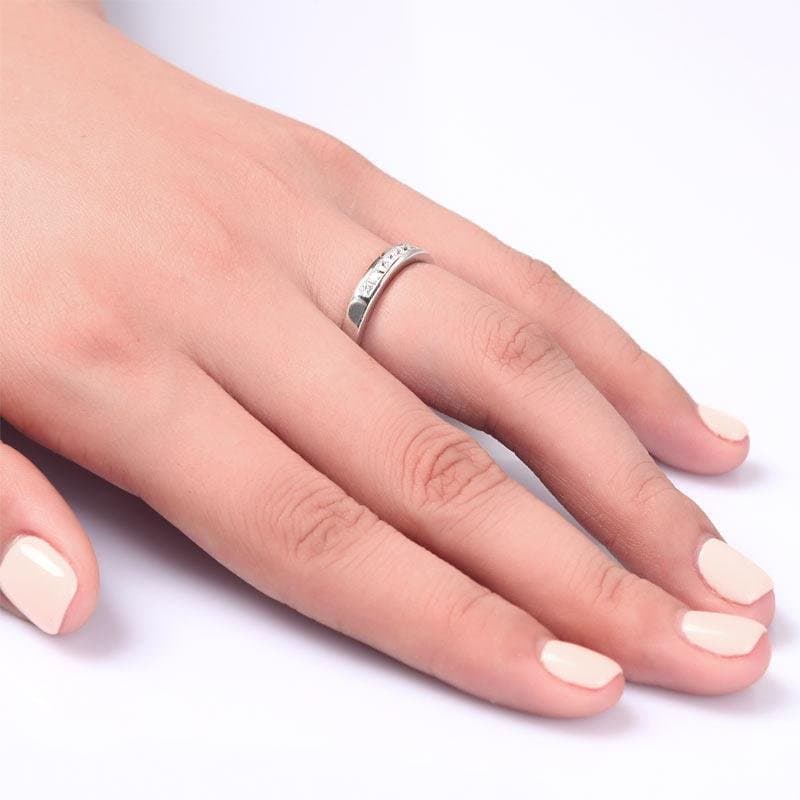 Channel Set Princess Cut Ring