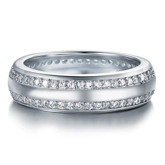 Created Diamond Solid Sterling 925 Silver Ring