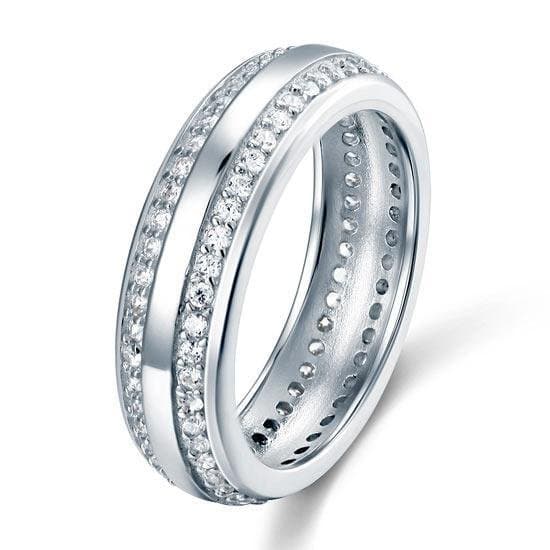Created Diamond Solid Sterling 925 Silver Ring