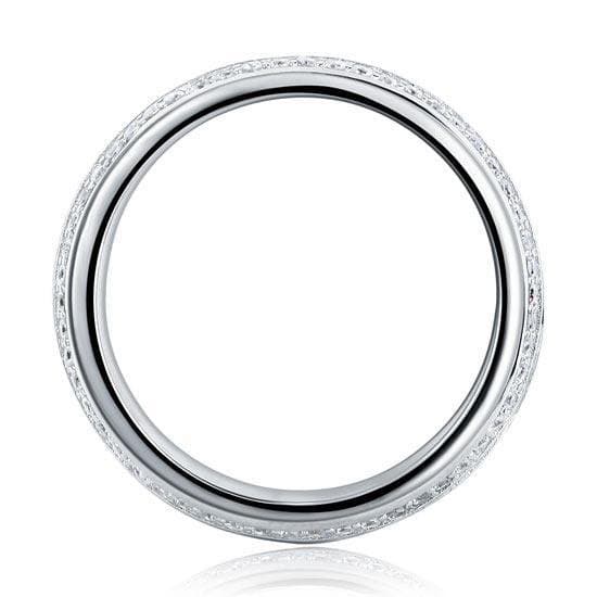 Created Diamond Solid Sterling 925 Silver Ring