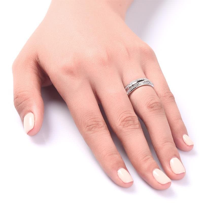 Created Diamond Solid Sterling 925 Silver Ring