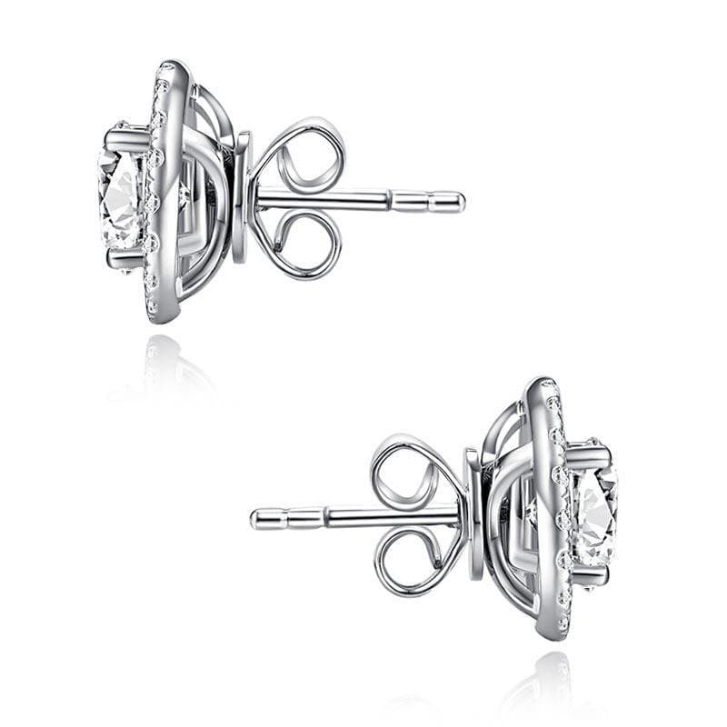 1 Carat Moissanite Diamond 4 Claws Stud Earrings