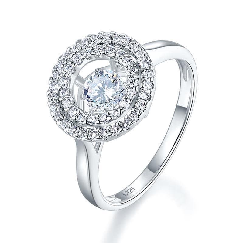 Dancing Stone Double Halo Ring
