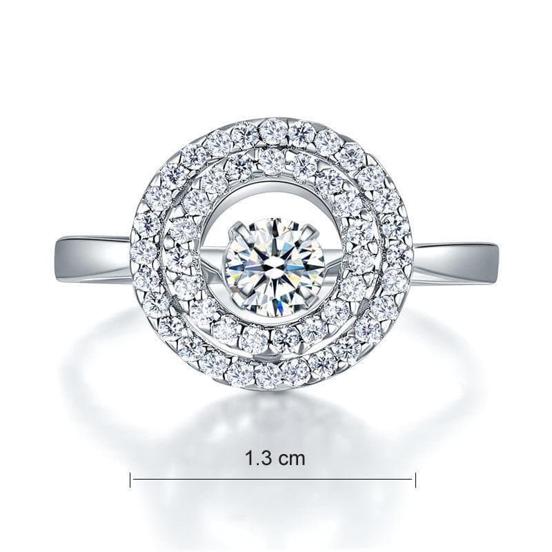 Dancing Stone Double Halo Ring