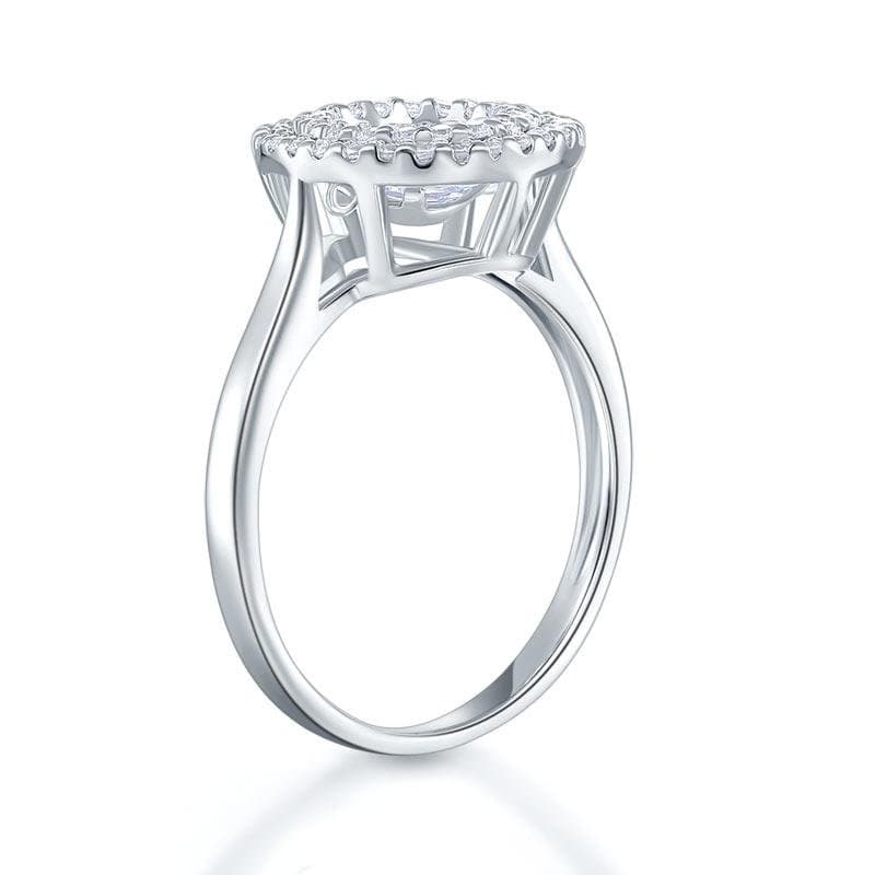 Dancing Stone Double Halo Ring