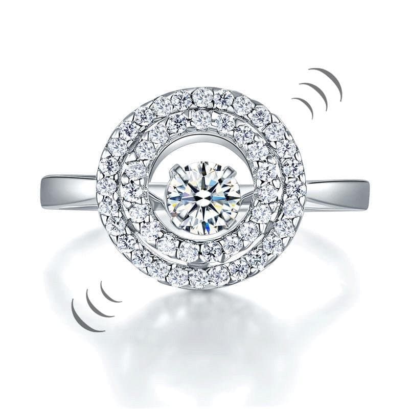 Dancing Stone Double Halo Ring