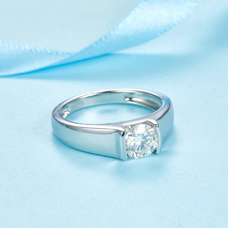Men's Moissanite Diamond 1 Carat Ring
