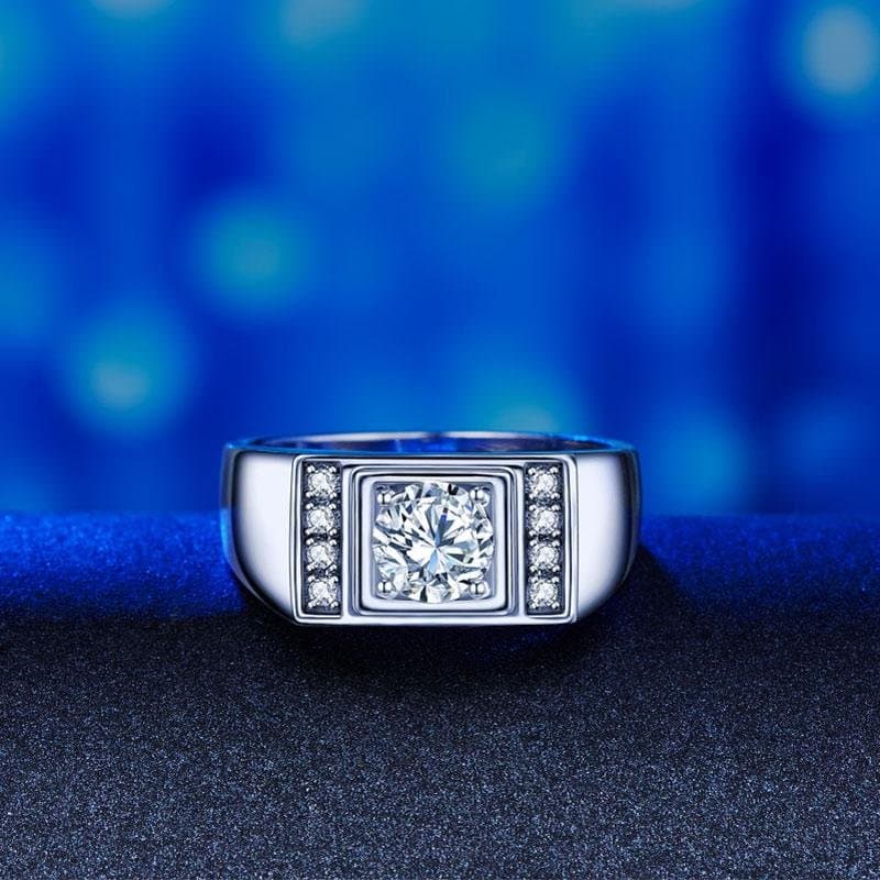 Men's 1 Carat Band 925 Silver Ring