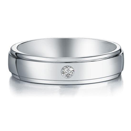 Men's Wedding Band Solid Sterling Silver Ring