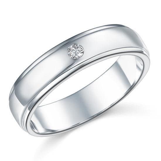 Men's Wedding Band Solid Sterling Silver Ring