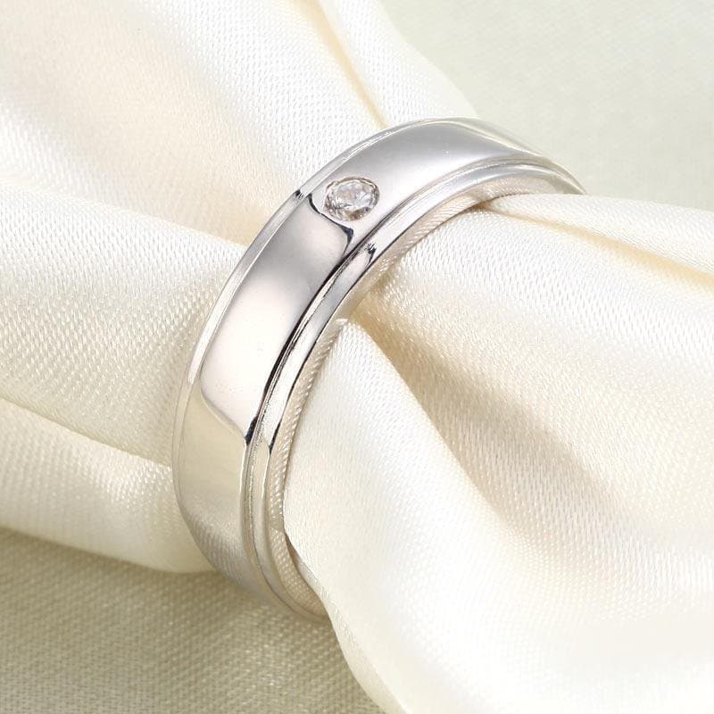 Men's Wedding Band Solid Sterling Silver Ring