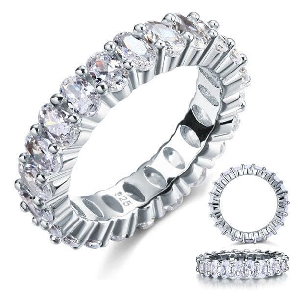 Oval Cut Solid 925 Sterling Silver Ring