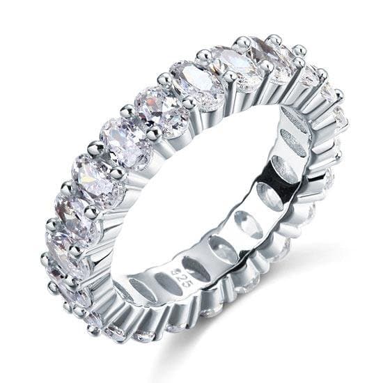 Oval Cut Solid 925 Sterling Silver Ring