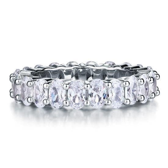Oval Cut Solid 925 Sterling Silver Ring