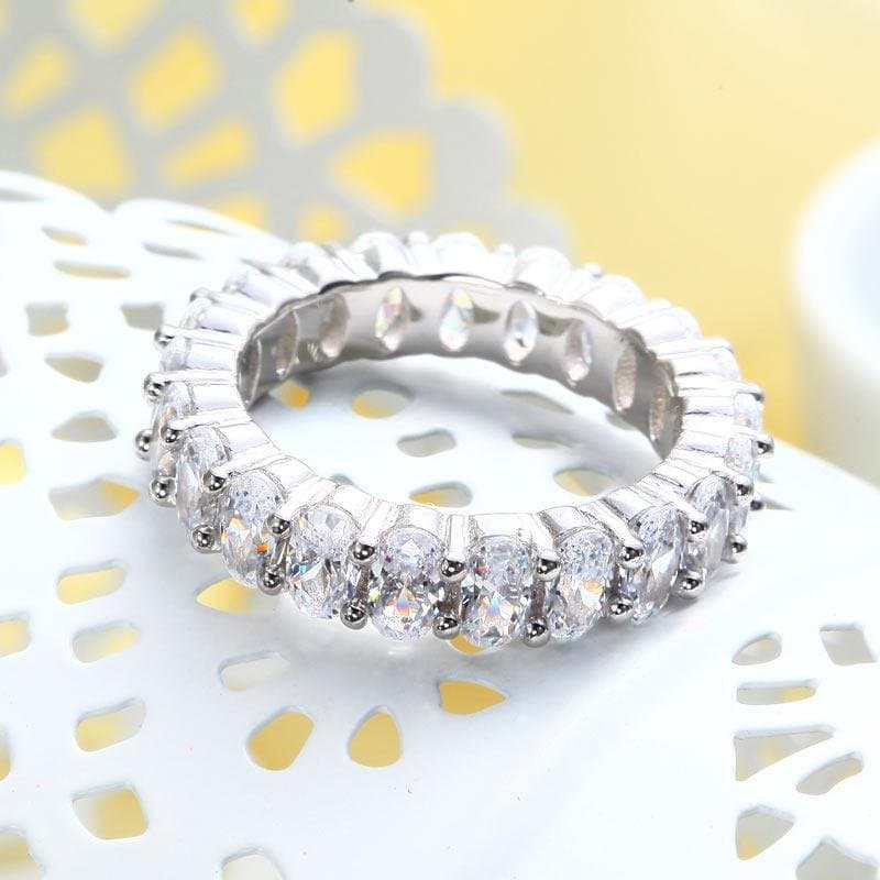 Oval Cut Solid 925 Sterling Silver Ring