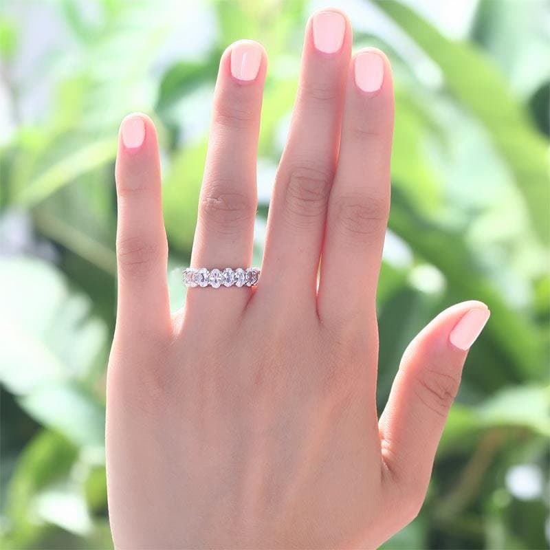 Oval Cut Solid 925 Sterling Silver Ring