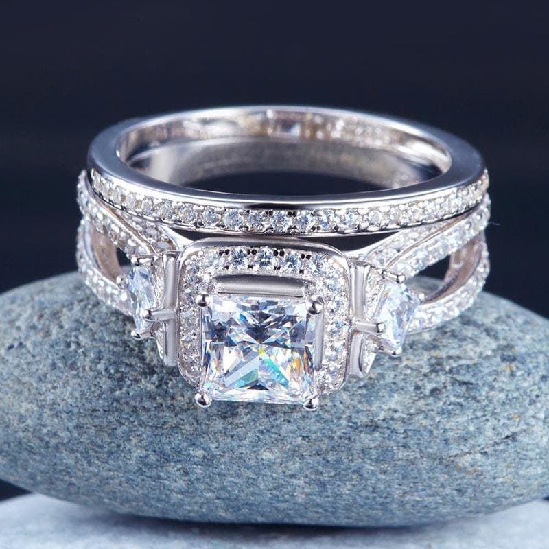 Princess Cut 925 Sterling Silver Ring