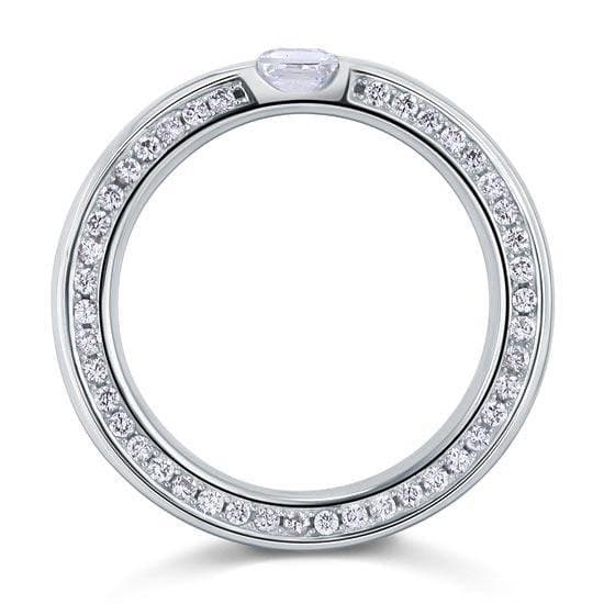 Princess Cut Created Diamond Solid Sterling 925 Silver Ring
