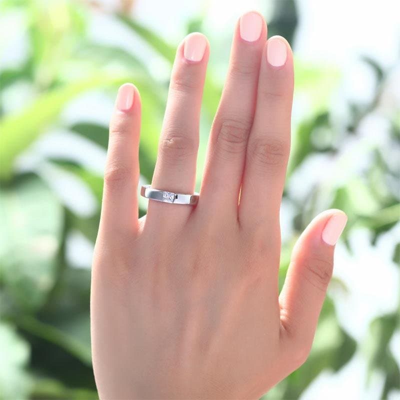 Princess Cut Created Diamond Solid Sterling 925 Silver Ring