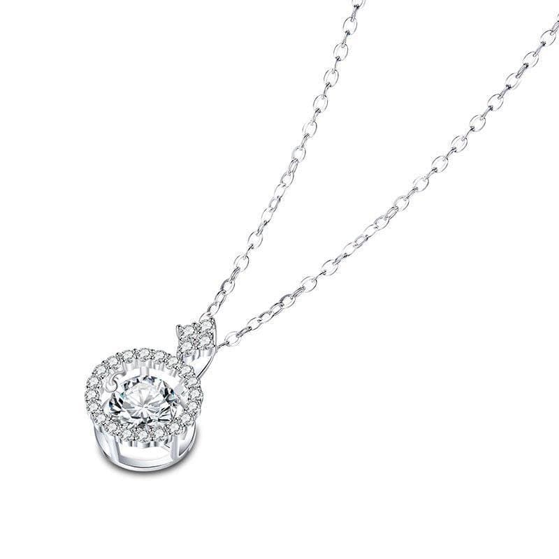 1 Carat Moissanite Diamond Dancing Stone Necklace