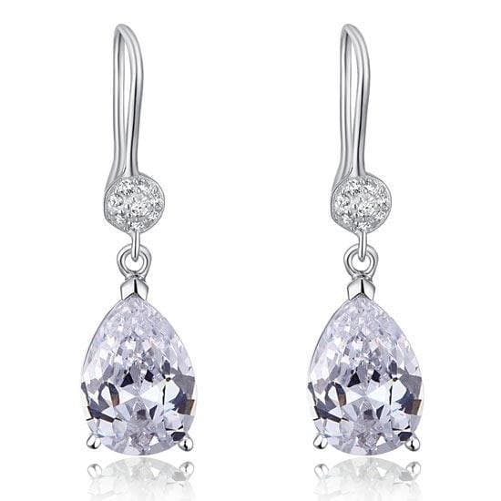 Pear Cut Created Diamond Dangle Earrings