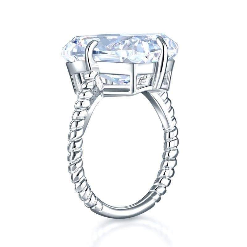 Solid 925 Sterling Silver Ring Solitaire 8.5 Carat