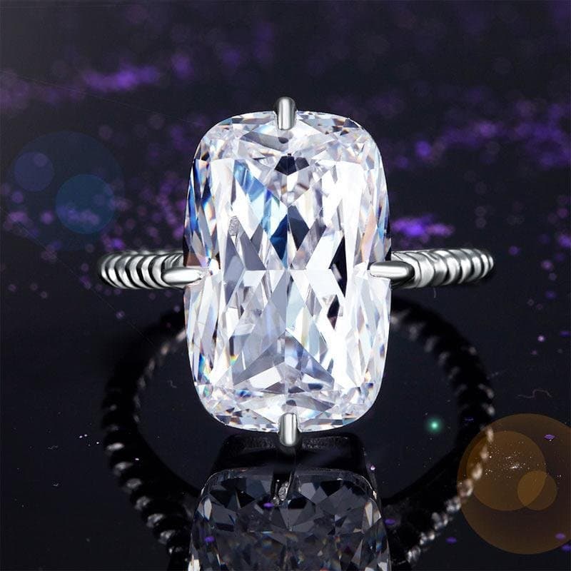 Solid 925 Sterling Silver Ring Solitaire 8.5 Carat