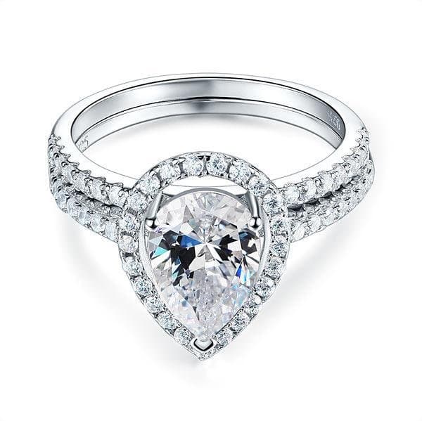 2 Ct Pear Ring Set