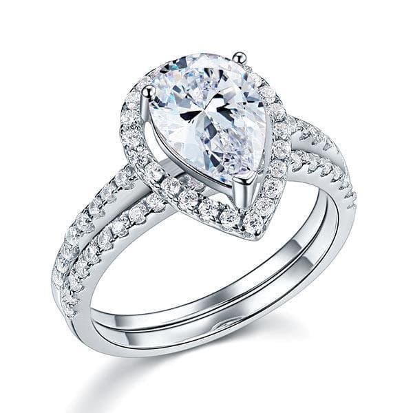 2 Ct Pear Ring Set