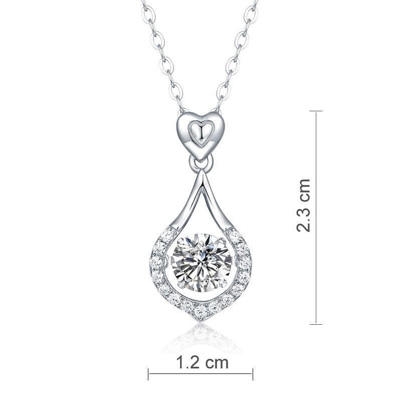 1 Carat Moissanite Diamond Dancing Stone Tear Drop Necklace