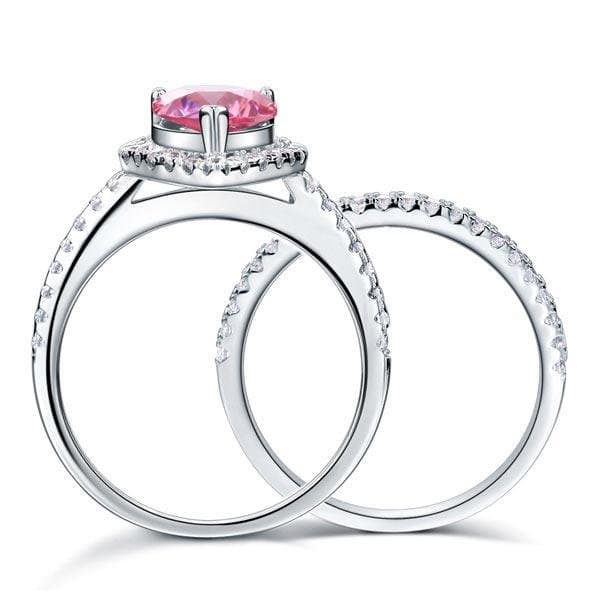 2 Carat Pear Cut Pink Created Diamond Ring