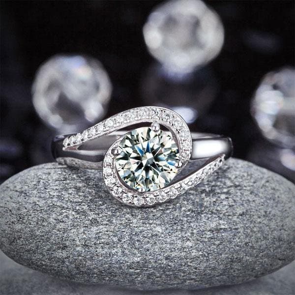 Twist Curl 1.25 Ct Created Diamond Ring