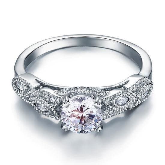 Vintage Style 1 Ct Solid 925 Sterling Silver Ring
