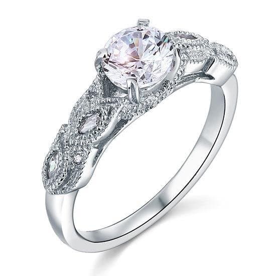 Vintage Style 1 Ct Solid 925 Sterling Silver Ring