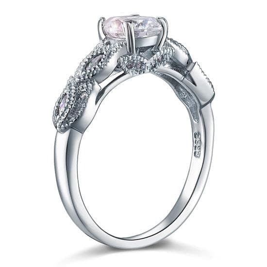 Vintage Style 1 Ct Solid 925 Sterling Silver Ring