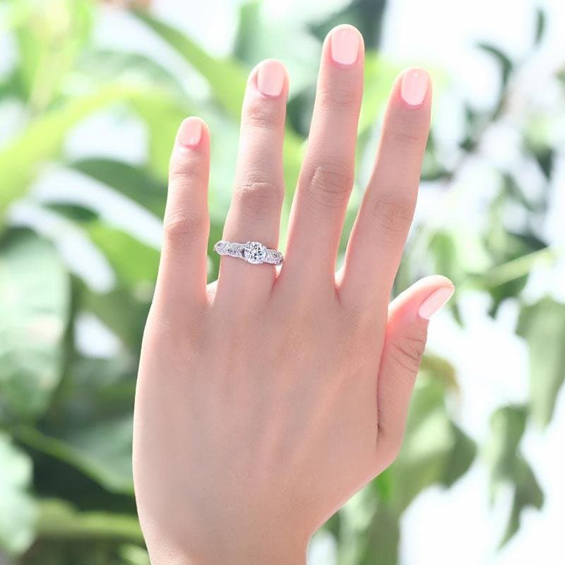 Vintage Style 1 Ct Solid 925 Sterling Silver Ring