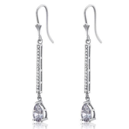 1 Carat Pear Cut Created Diamond Dangle Earrings