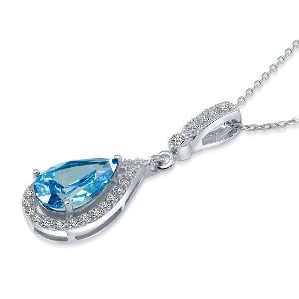 Blue Pendant Tear Drop Necklace